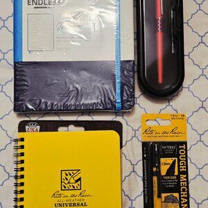 2 Notebooks + 1 Mechanical Pencil + 1 Fountain Pen Writing Journaling Lot NEW